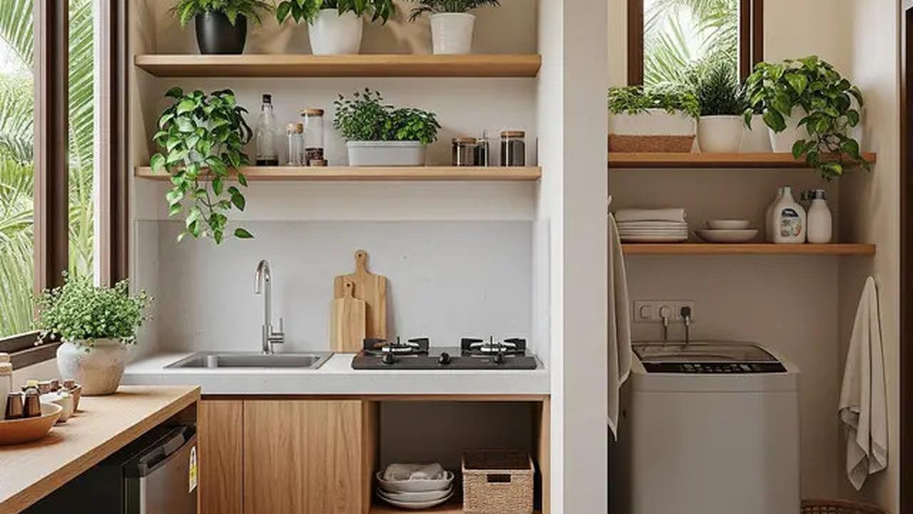 9 Model Dapur Mungil 1,5x2 Meter Rumah Type 21 yang Menyatu dengan Ruang Laundry