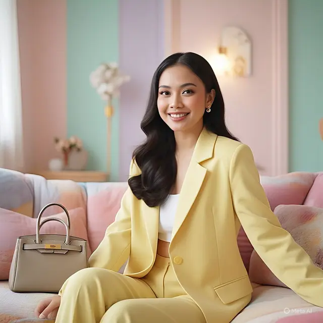 Soft Pastel Layers: Butter Yellow Blazer & Wide-Leg Pants
