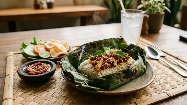 Resep Nasi Uduk Bakar Ayam Suwir/AI Generated