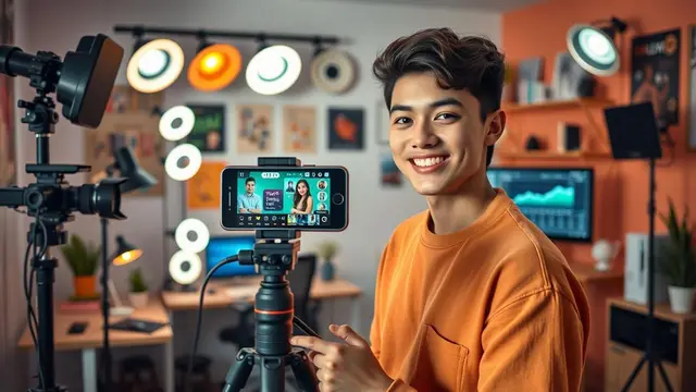 Ilustrasi konten kreator TikTok (Foto: AI)