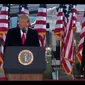 Momen ketika Donald Trump menyampaikan pidato terakhirnya sebagai presiden AS, didampingi oleh Ibu Negara Melania Trump. (Siaran Live Youtube The White House).
