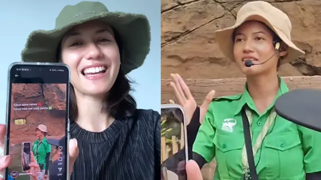 Pevita Pearce menirukan seorang pemandu wisata yang disebut mirip dengannya