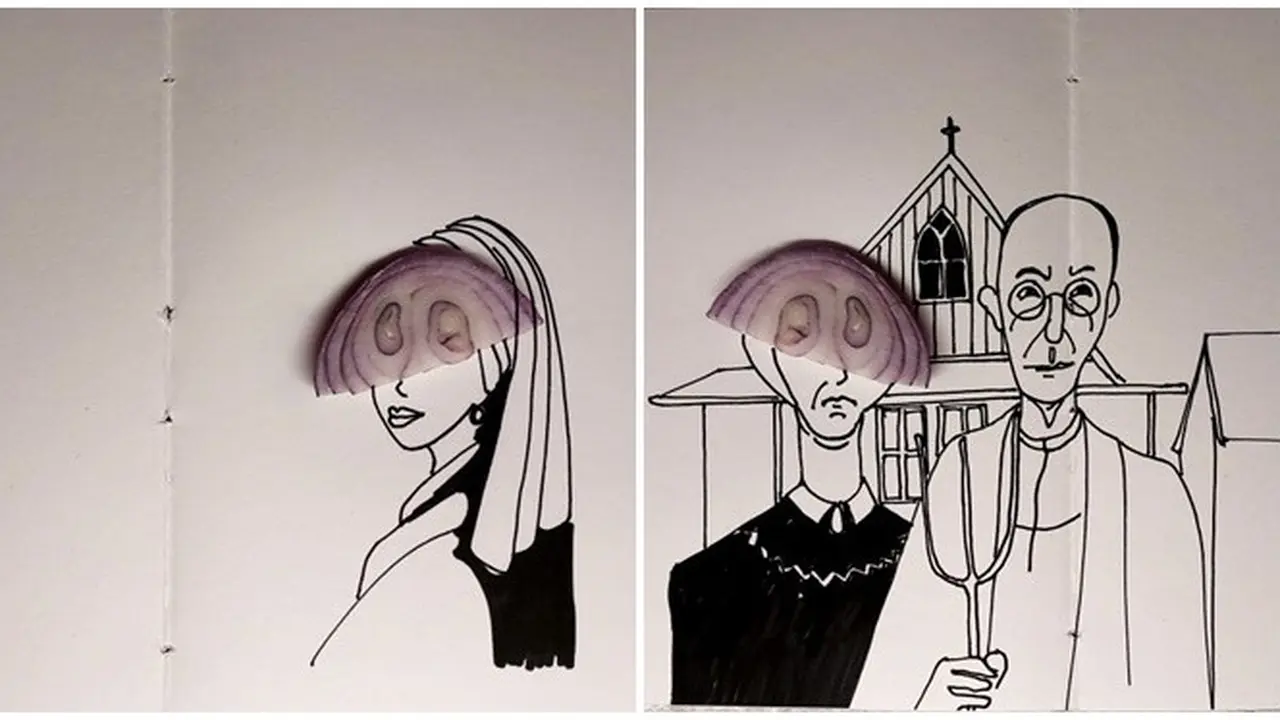 6 Karya Sederhana Ini Unik, Padukan Gambar dan Irisan Bawang Merah