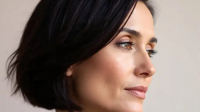 Model Rambut Short Layered Bob untuk Wanita Usia 40-an