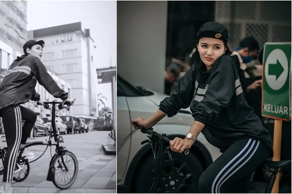 7 Gaya Wika Salim Saat Gowes Ini Curi Perhatian