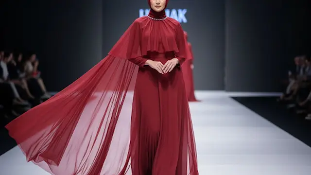 Dress Chiffon Tile Cape Style