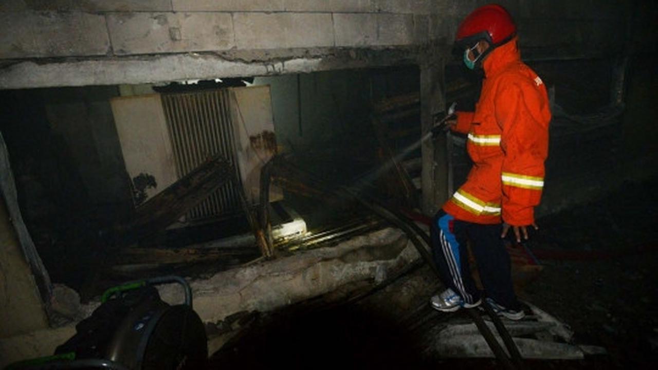 Kondisi hangus basement Dirjen Pajak usai dilalap si jago merah