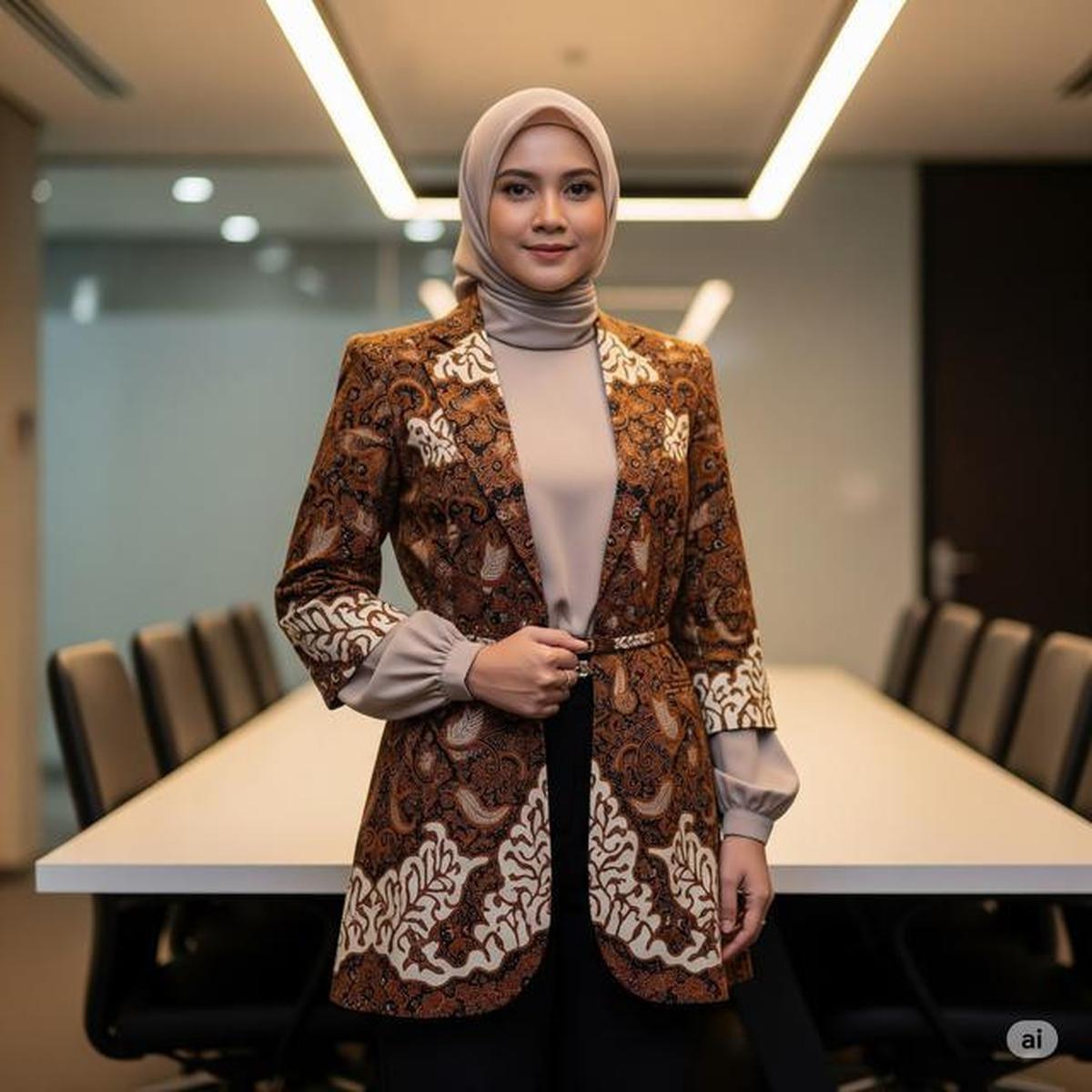 7 Model Gamis Batik Blazer Panjang yang Elegan untuk Acara Resmi