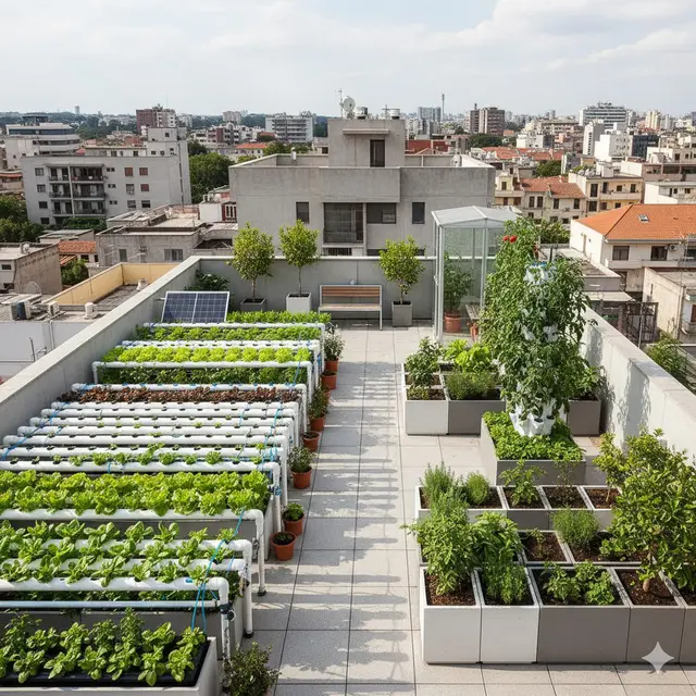 Rumah dengan Rooftop Urban Farming (Gemini AI)