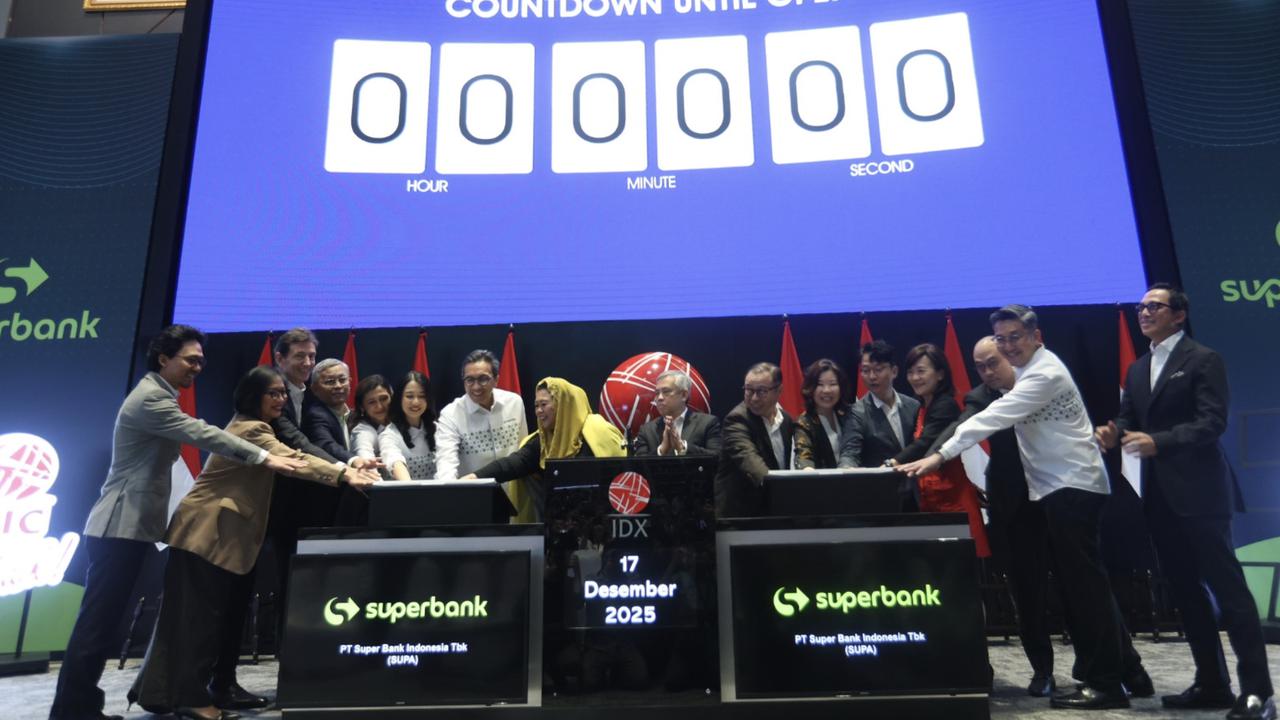 Perdana di Bursa, Saham Superbank SUPA Menguat Rp155