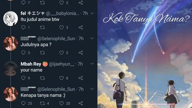 6 Editan Poster Film Your Name ala Nama Netizen Ini Bikin Ketawa Geli