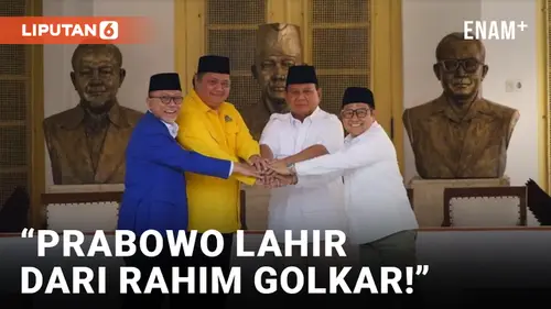 VIDEO: Suarakan Dukungan di Pilpres 2024, Airlangga Sebut Prabowo Lahir dari Rahim Golkar