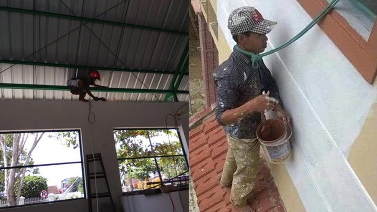 6 Kelakuan Tukang Bangunan saat Melindungi Diri Ini Nyeleneh Banget
