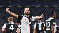 Selebrasi Gonzalo Higuain saat Juventus menghajar Bayer Leverkusen (AP)