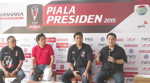 Jelang digulirnya Piala Presiden 2015, pihak Mahaka Group selaku promotor penyelenggara  menggelar konferesi pers bersama pelatih Indra Sjafri dan Rahmad Darmawan.