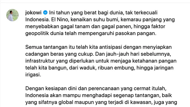 Jokowi dan Hari Pangan Sedunia