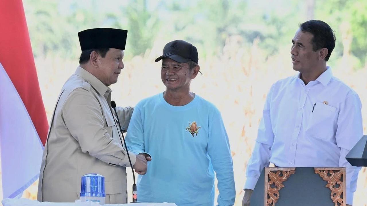 Menteri Pertanian Andi Amran Sulaiman saat mendampingi Presiden Prabowo Subianto