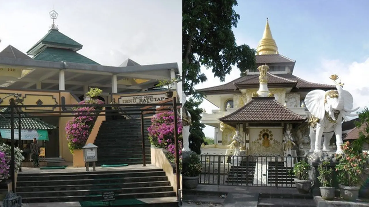5 Potret Tempat Ibadah Beda Agama Saling Bersandingan