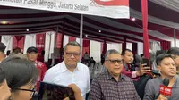 Sekretaris Jenderal Partai Demokrasi Indonesia Perjuangan (PDIP) Hasyo Kristiyanto mengaku optimis pasangan Ganjar-Mahfud yang berkontestasi di ajang Pilpres 2024 bisa meraih kemenangan. (Radityo/Liputan6.com).