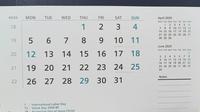 Kalender Mei 2025. (Nila Chrisna).