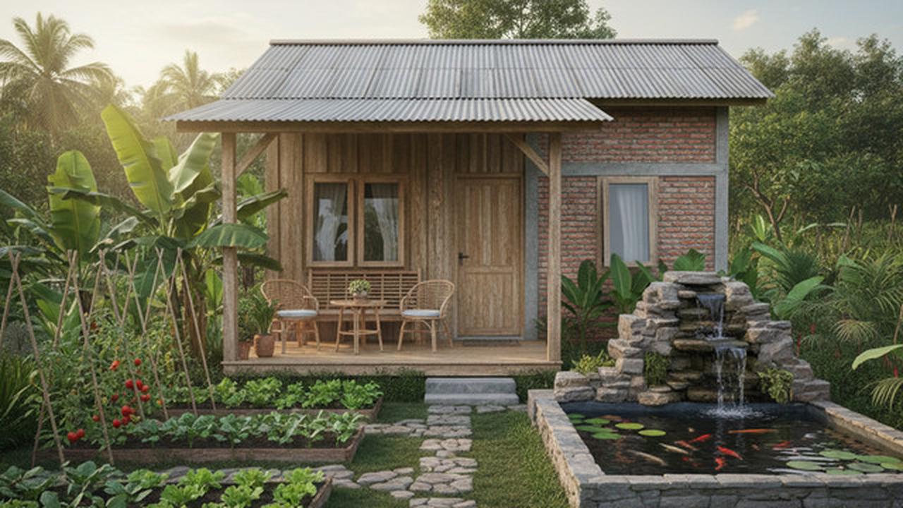 7 Model Rumah Mungil dengan Kebun, Teras dan Kolam Ikan Mini, Sederhana Tapi Asri