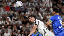 Bertanding melawan Sassuolo, Nyonya Tua menang tiga gol tanpa balas pada laga yang digelar di Allianz Stadium, Turin, Selasa (18/6/2022). (Marco Alpozzi/LaPresse via AP)