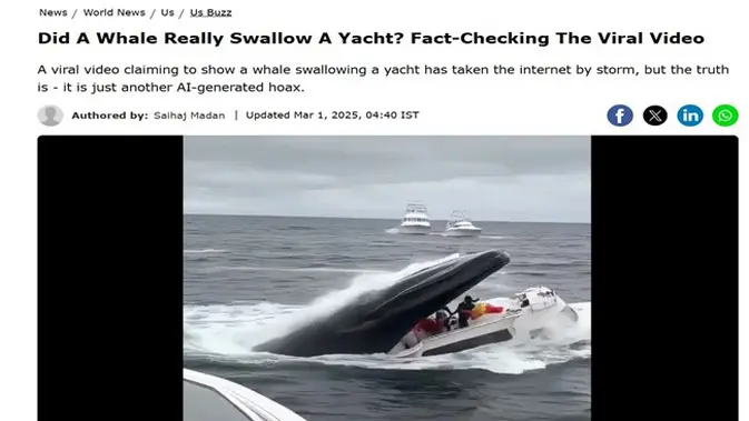 <p>Gambar tangkapan layar artikel dari situs timesnownews.com.</p>