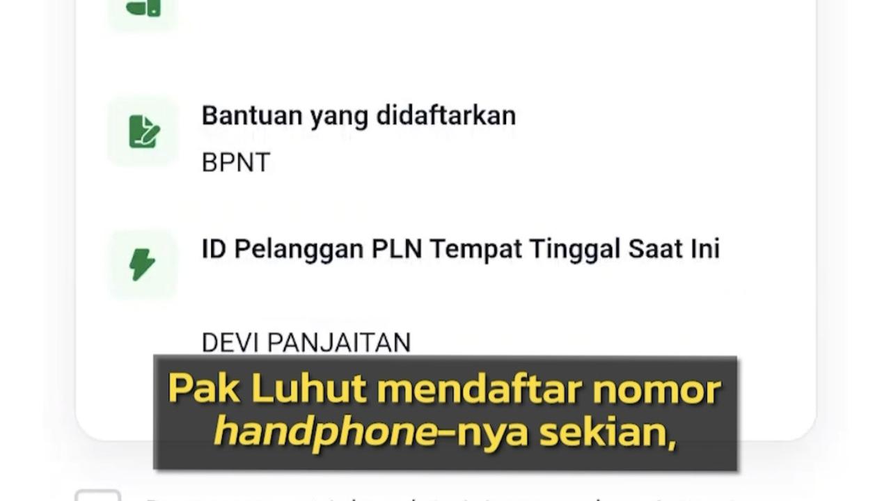 luhut coba aplikasi terima bansos