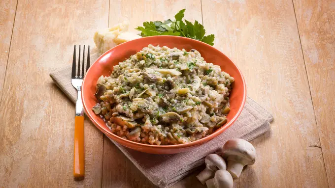Kandungan Serat dan Protein Terdapat pada Barley Risotto Jamur