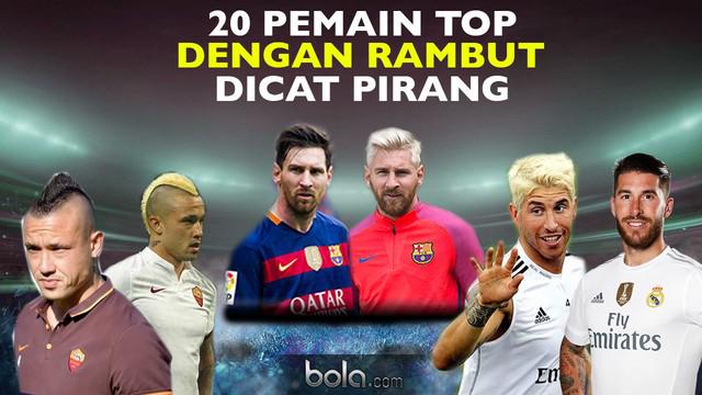 Video para pemain sepak bola terkenal dengan gaya rambut yang dicat pirang, salah satunya Lionel Messi pemain asal klub Barcelona.