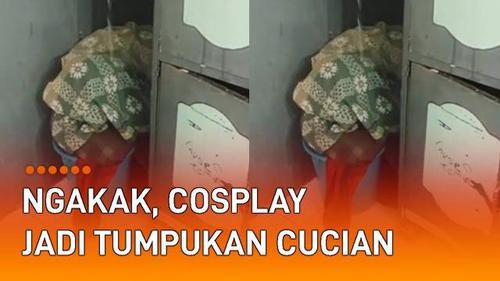 VIDEO: Santri Cosplay jadi Tumpukan Cucian, Endingnya Tetap Ketahuan