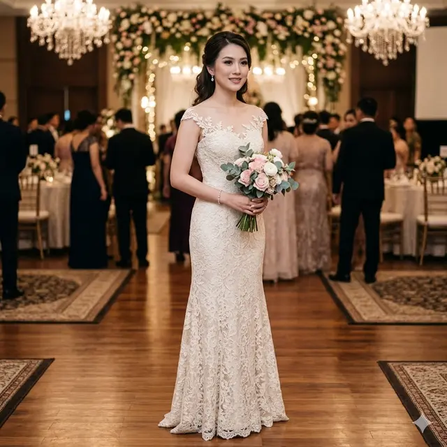 Model Baju Bridesmaid Brokat yang Elegan