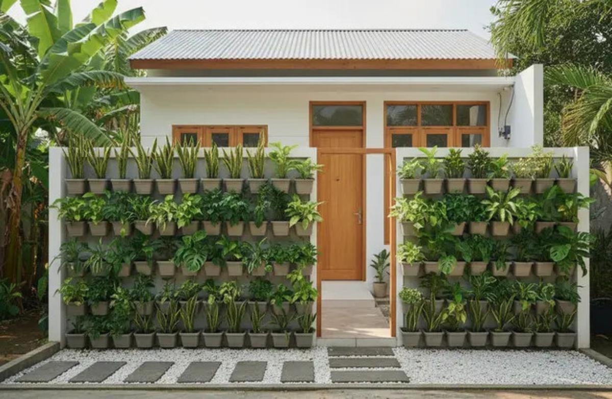 7 Model Rumah Kecil Tapi Luas dengan Pagar Tanaman Hijau, Solusi Hunian Asri dan Nyaman di Lahan Terbatas