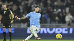 Lazio memastikan kemenangan lewat gol penalti yang dicetak Mattia Zaccagni di awal babak kedua. (Alfredo Falcone/LaPresse via AP)