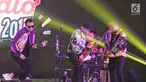 Grup band Nidji menjadi penampil terakhir di panggung BRIZZI Vidio Fair 2017 di The Space Senayan City, Jakarta Pusat, Sabtu (9/12) malam. Menyanyikan sekitar delapan lagu, Nidji membawakan hampir seluruh lagu hits mereka. (Liputan6.com/Herman Zakharia)