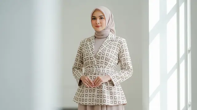 Model Blazer Batik Wanita untuk Gamis