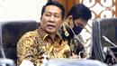 Ketua Baleg DPR RI Supratman Andi Agtas memimpin Rapat Kerja dengan pemerintah di Kompleks Parlemen, Jakarta, Kamis (22/7/2020). Baleg menggelar rapat Panitia Kerja (Panja) RUU Cipta Kerja dengan agenda melanjutkan pembahasan Daftar Inventarisasi Masalah (DIM) Bab III. (Liputan6.com/Johan Tallo)