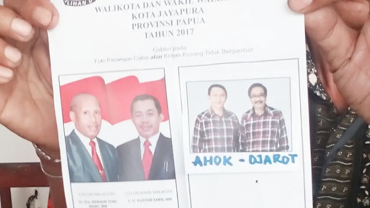 Nasib Surat Suara Bergambar Ahok - Djarot Nyasar ke Jayapura  