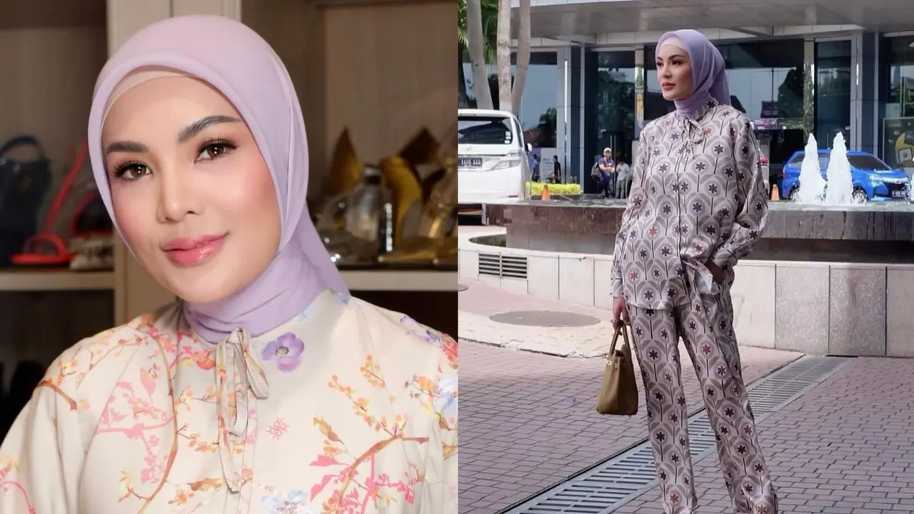 Nindy Ayunda tampil berhijab sepulang umrah.