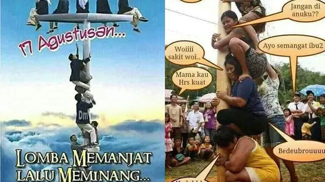 7 Meme Panjat Pinang Ini Sukses Bikin Senyum Nyengir Hot