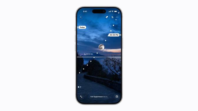 Moonlitt: Moon Phase Tracker oleh Flipping Hues Srls, pemenang Apple Design Award untuk Interaksi. (Doc: Apple)