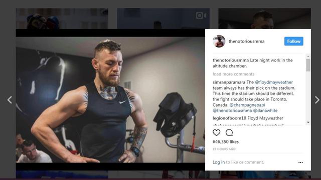 Petarung MMA, Conor McGregor berusaha meningkatkan kemampuan fisiknya jelang lawan Floyd Mayweather Jr