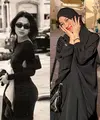 Kunjungi padang pasir di Qatar, istri Pratama Arhan, Azizah tampil kece dengan dress hitam dan sorban di kepalanya.