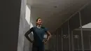 Atlet lompat jauh Indonesia, Maria Londa, berpose usai latihan di Stadion Madya Senayan, Jakarta, Selasa (8/5/2018). Latihan ini merupakan persiapan jelang Asian Games XVIII. (Bola.com/Vitalis Yogi Trisna)