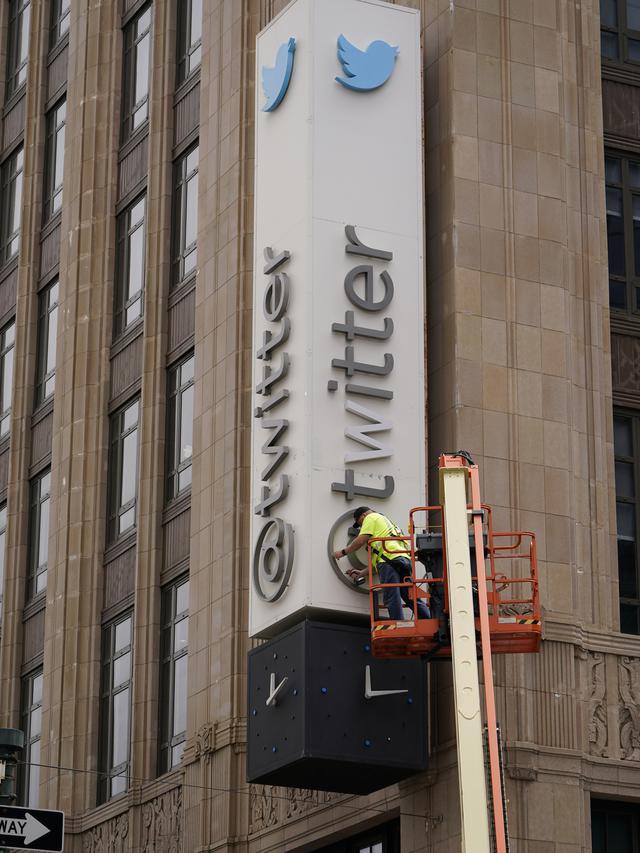 Tanda Twitter dihapus dari markas besar San Francisco-AP