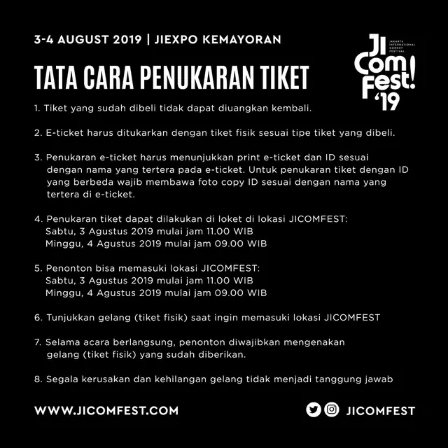 Cara Penukaran Tiket JICOMFEST 2019, Strategi Awal Menuju Dua Hari Tertawa Puas