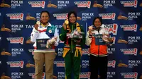 Diananda Choirunisa dan para peraih medali di nomor recurve putri panahan PON XX Papua (FOTO: PB PON XX PAPUA/Hadi Abdulloh),