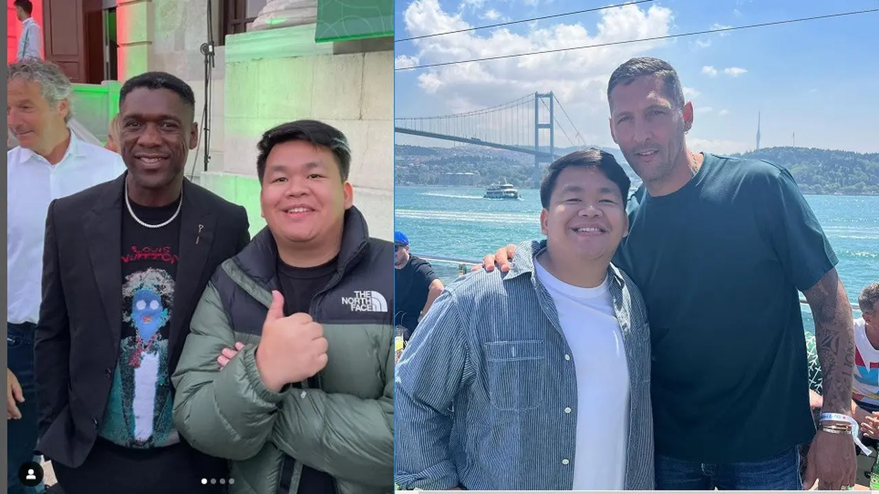 Teuku Ryzki alias Kiki Coboy Junior jumpa living legend pemain bola Eropa (Foto: instagram teukuryz)