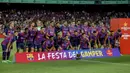 Dengan keberhasilannya meraih gelar Joan Gamper Trophy edisi 2022 ini, secara keseluruhan Barcelona telah mengoleksi 45 trofi juara, 6 kali runner-up dan 6 kali sebagai peringkat ke-3. Joan Gamper Trophy sendiri diikuti oleh 4 tim peserta mulai edisi pertama 1966 hingga 1996. Sejak 1997 hingga kini jumlah peserta dibatasi hanya 2 klub saja, salah satunya adalah Barcelona sebagai tuan rumah. (AP/Joan Monfort)