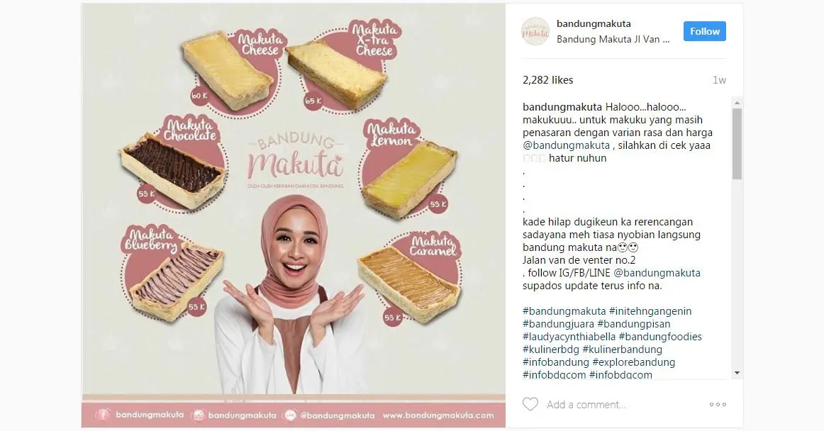 Bisnis kuliner Laudya Cynthia Bella, Bandung Makuta.